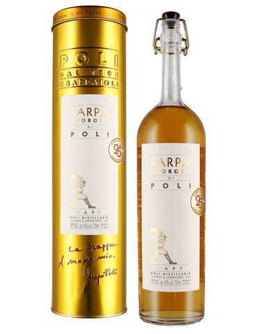 Grappa Sarpa  Oro di Poli 40° Distilleria Jacopo Poli con tubo di rame